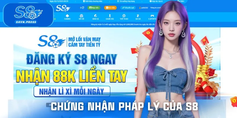 Giấy phép hoạt động hợp pháp của S8